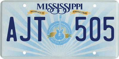 MS license plate AJT505