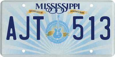 MS license plate AJT513