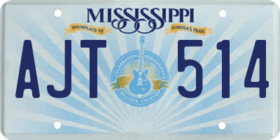 MS license plate AJT514