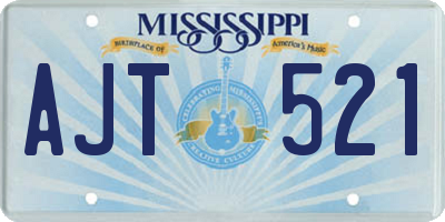 MS license plate AJT521