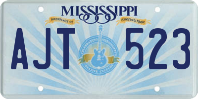 MS license plate AJT523