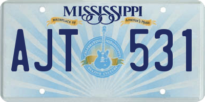 MS license plate AJT531