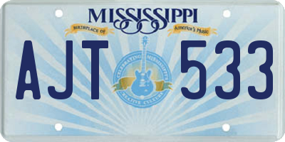 MS license plate AJT533