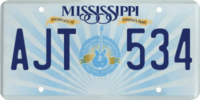 MS license plate AJT534