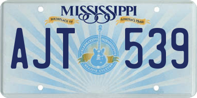MS license plate AJT539