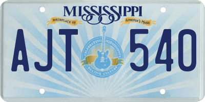 MS license plate AJT540