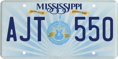MS license plate AJT550