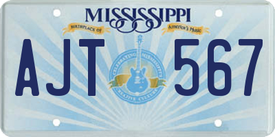 MS license plate AJT567