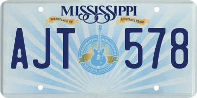 MS license plate AJT578
