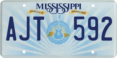MS license plate AJT592