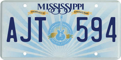 MS license plate AJT594