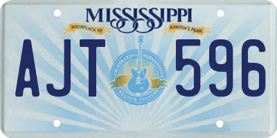 MS license plate AJT596
