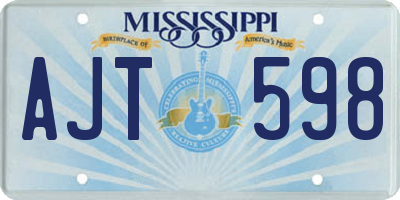 MS license plate AJT598