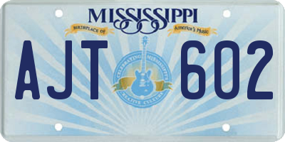 MS license plate AJT602