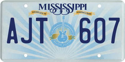 MS license plate AJT607