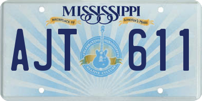 MS license plate AJT611