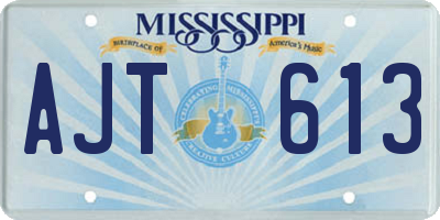 MS license plate AJT613