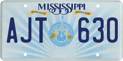 MS license plate AJT630