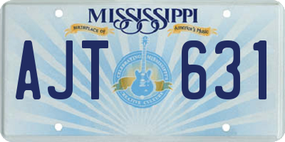 MS license plate AJT631