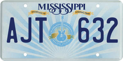 MS license plate AJT632