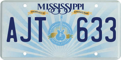 MS license plate AJT633