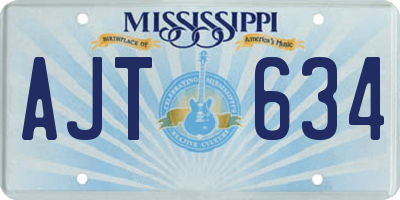 MS license plate AJT634