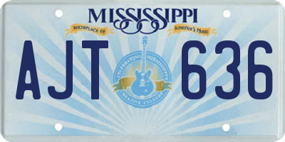 MS license plate AJT636