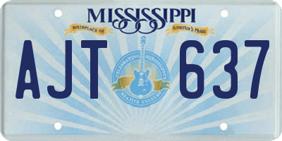 MS license plate AJT637