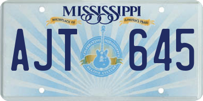 MS license plate AJT645