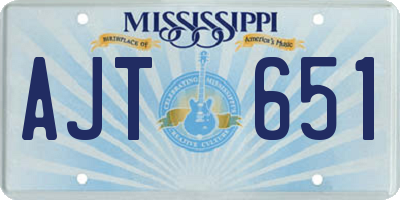 MS license plate AJT651