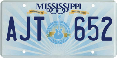 MS license plate AJT652
