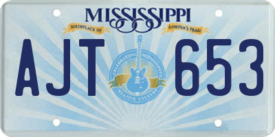 MS license plate AJT653