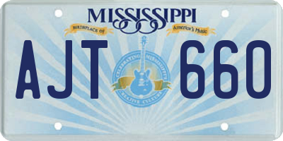 MS license plate AJT660
