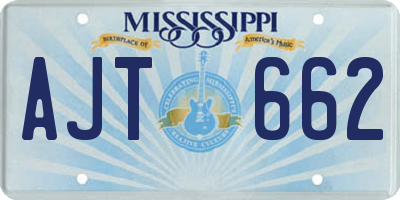 MS license plate AJT662