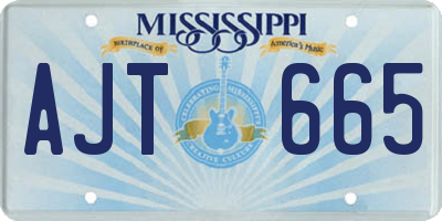 MS license plate AJT665