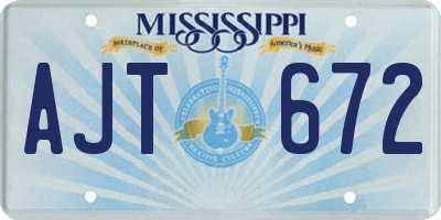 MS license plate AJT672