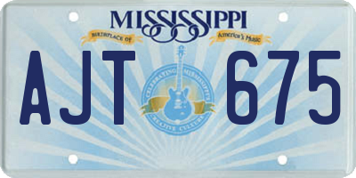 MS license plate AJT675