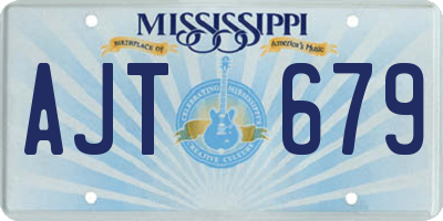 MS license plate AJT679