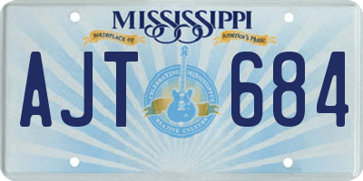 MS license plate AJT684