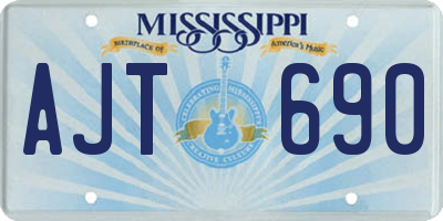 MS license plate AJT690