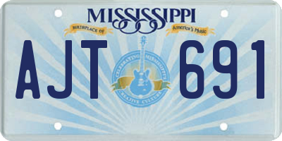 MS license plate AJT691