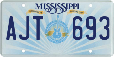 MS license plate AJT693