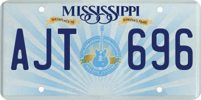 MS license plate AJT696