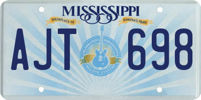 MS license plate AJT698