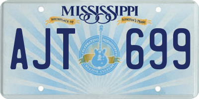 MS license plate AJT699