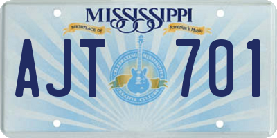 MS license plate AJT701