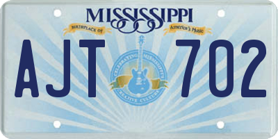 MS license plate AJT702