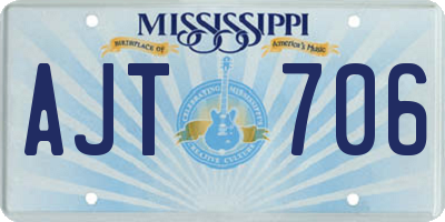 MS license plate AJT706