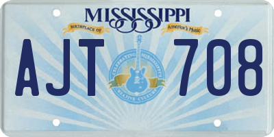 MS license plate AJT708