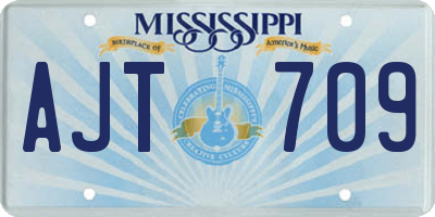 MS license plate AJT709